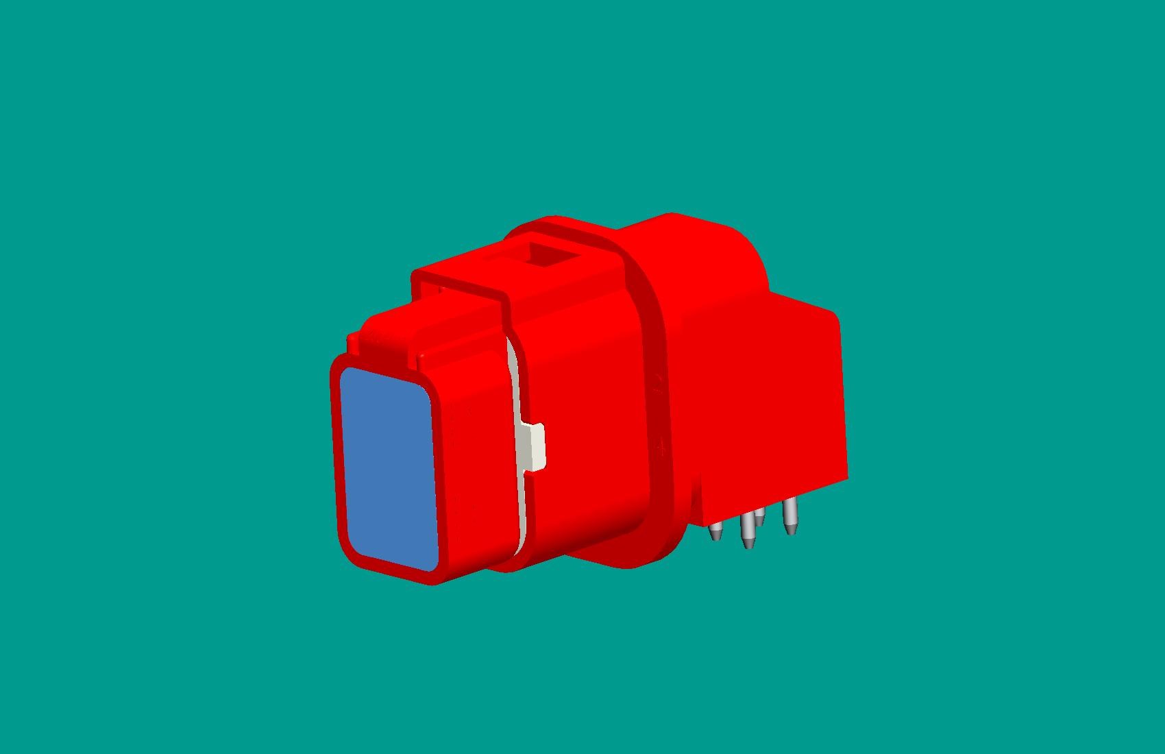 2.0PITCH雙排臥式針座4位紅色（密封）
