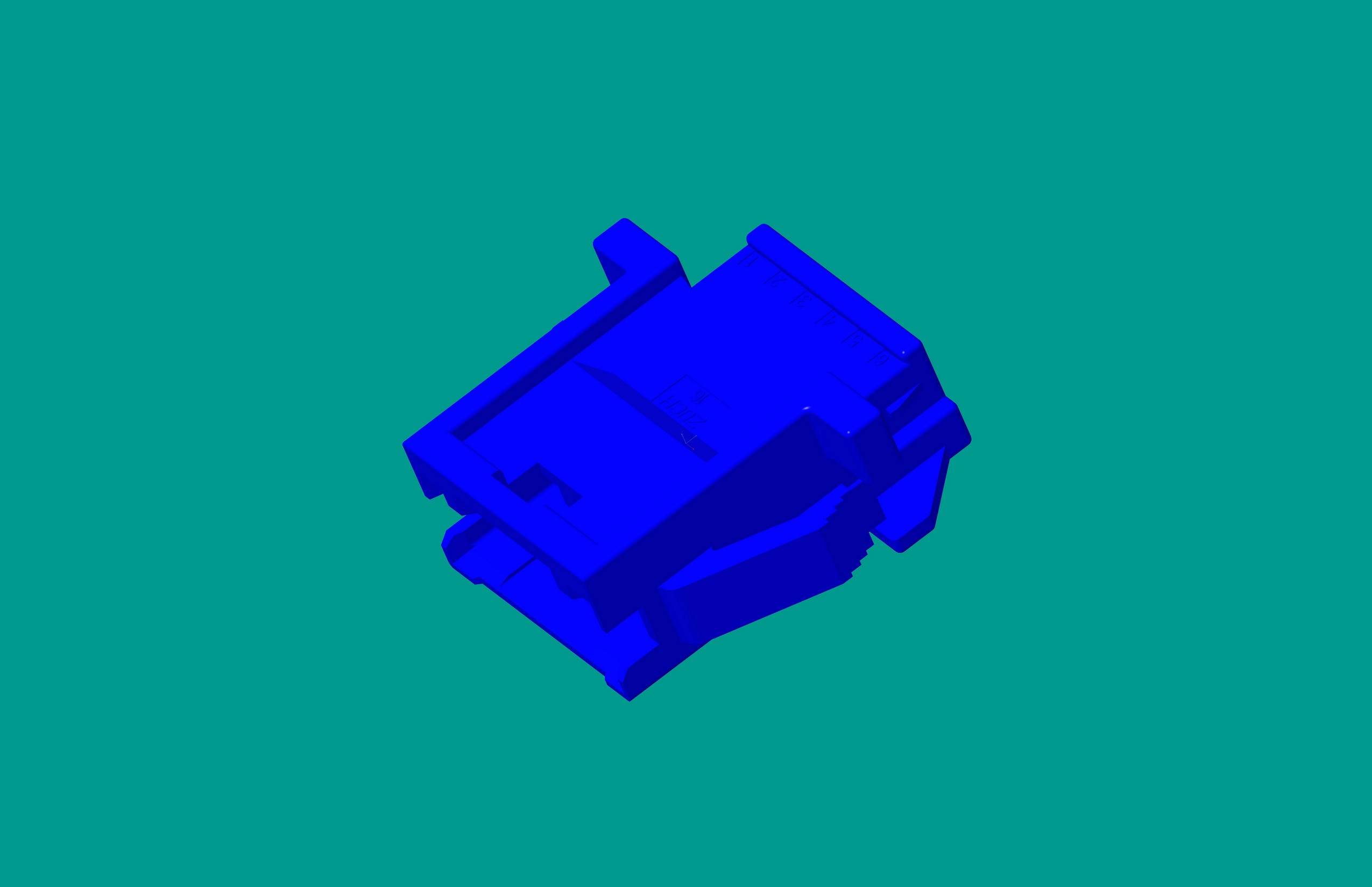 2.0間距，PNIRR-06V-S(帶鎖定面板)插座/藍色/