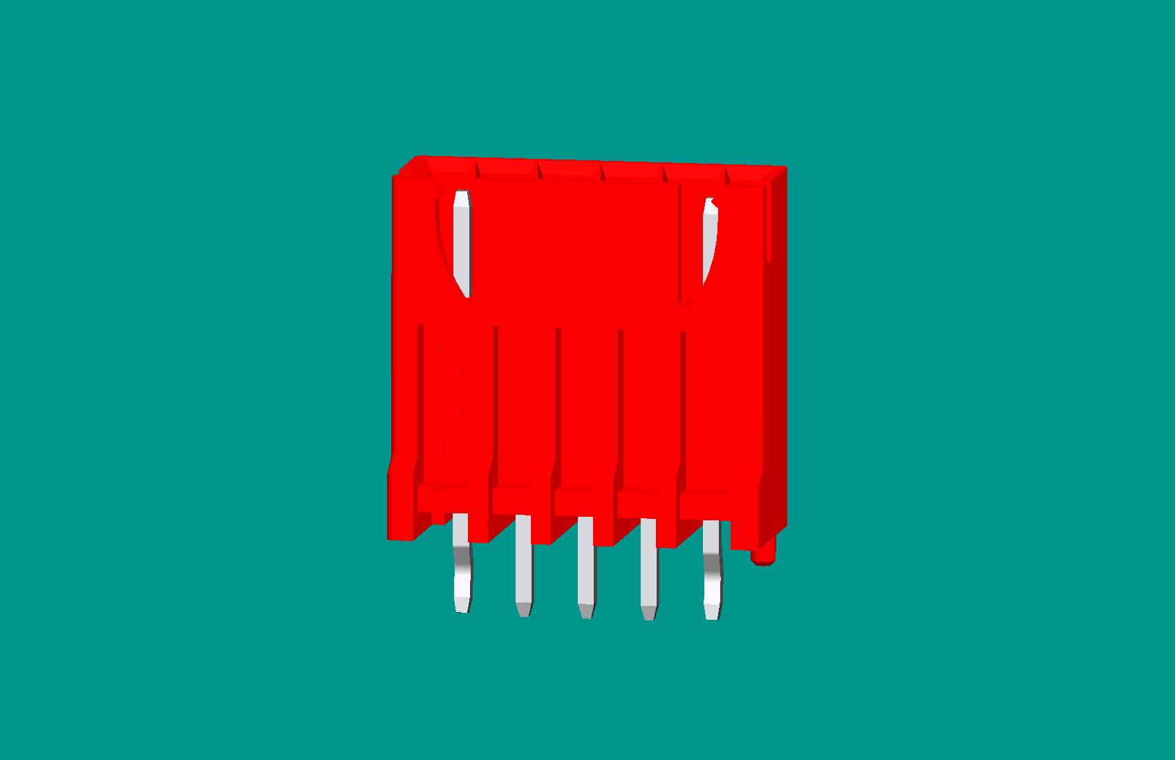 XH灌膠型針座5位紅色-高灼熱絲