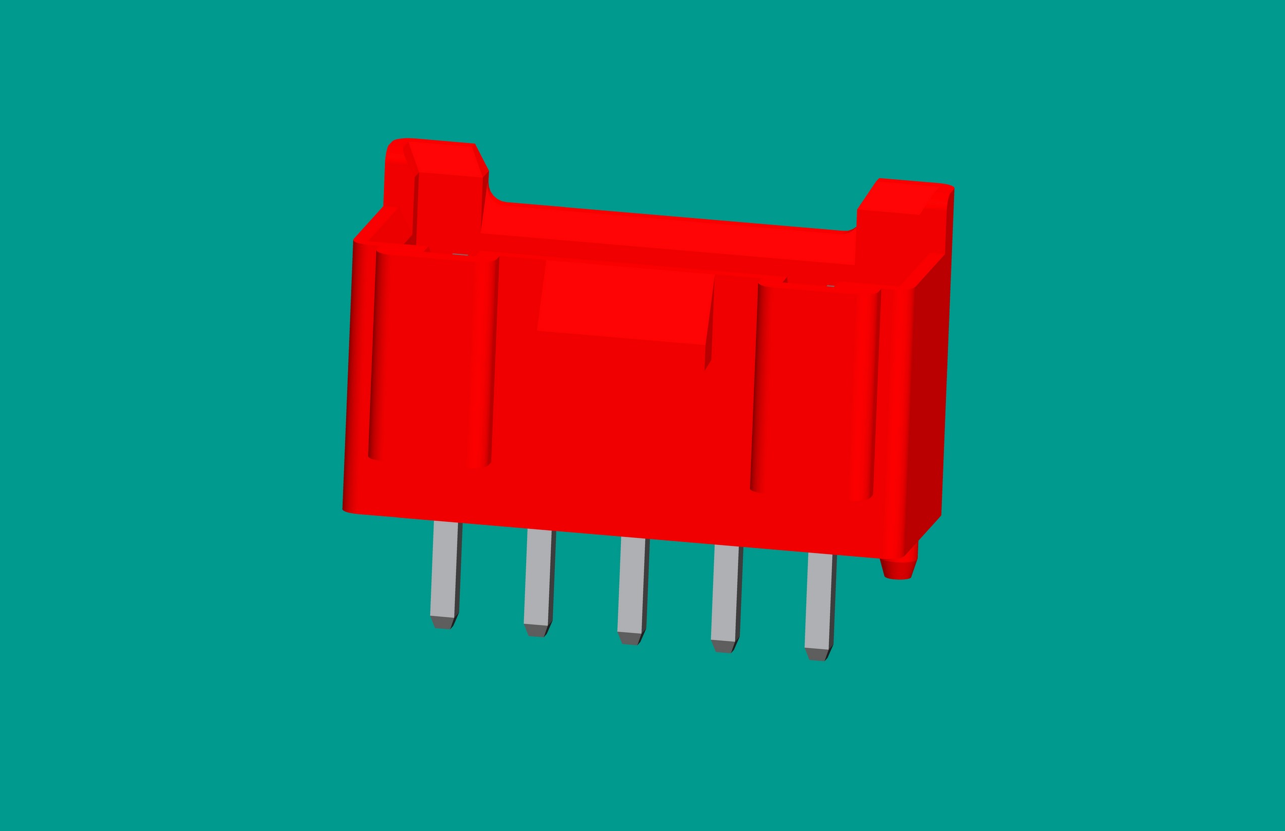B5B-XH-K3立式針座紅色/普通PA66