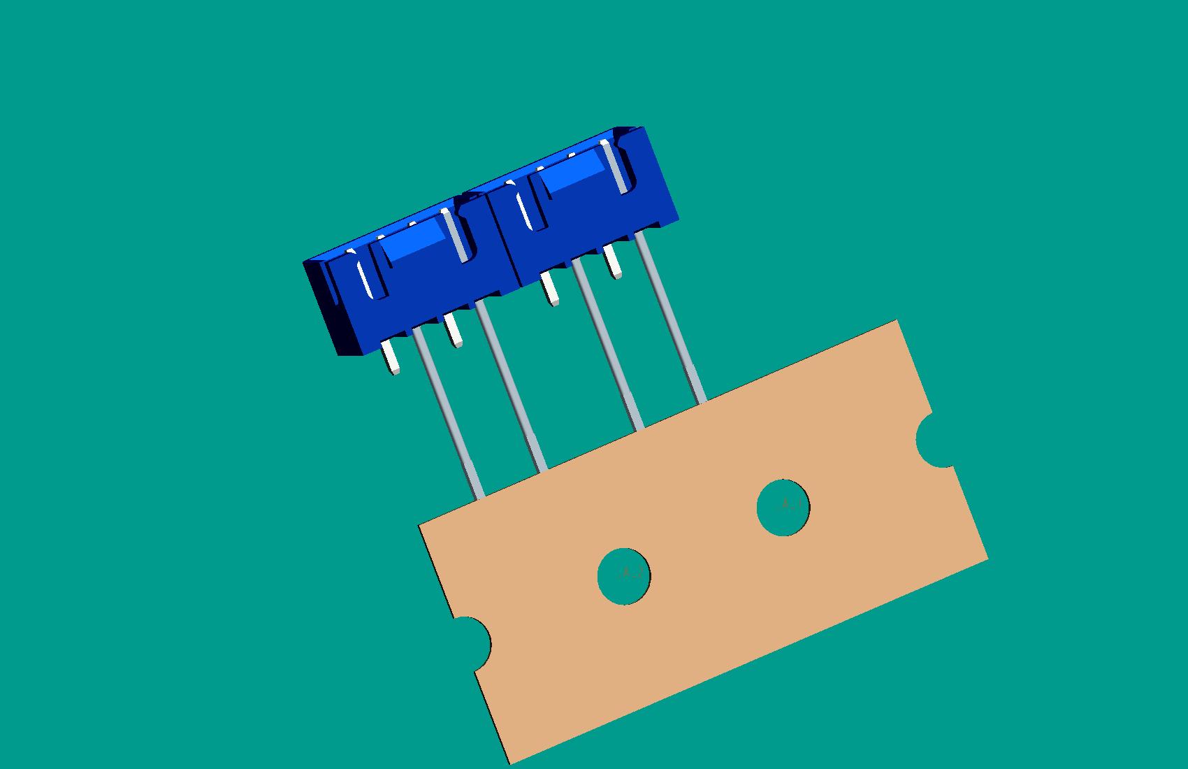 XH-4A(帶扣)立式針座藍色/編帶(步距12.7,1、3長針，反向，10mm，短針外漏長2.5mm)高灼熱絲