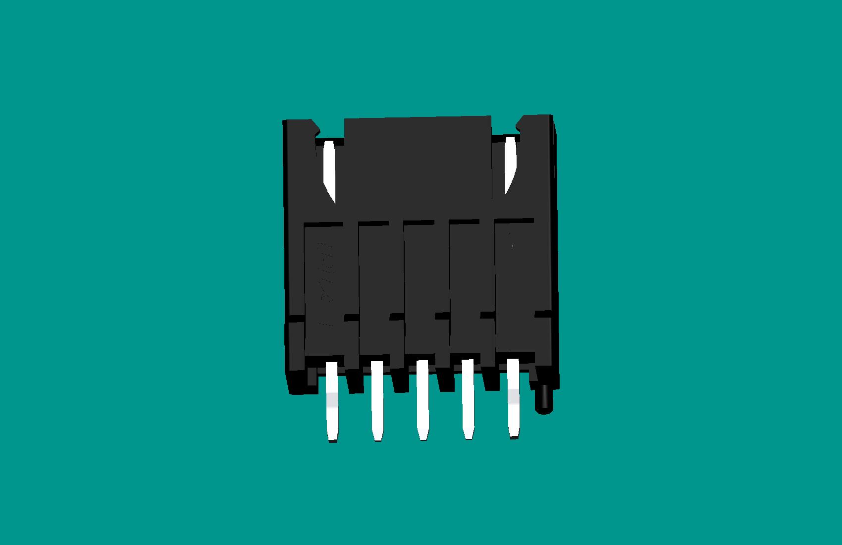 XH灌膠型針座5位黑色-高灼熱絲