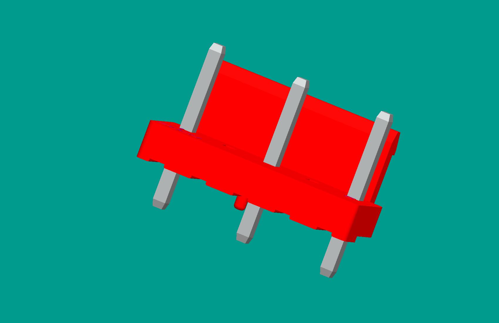 VH-5A3D1（半包防呆柱D1型）立式針座紅色/高灼熱絲(缺第2、4針)