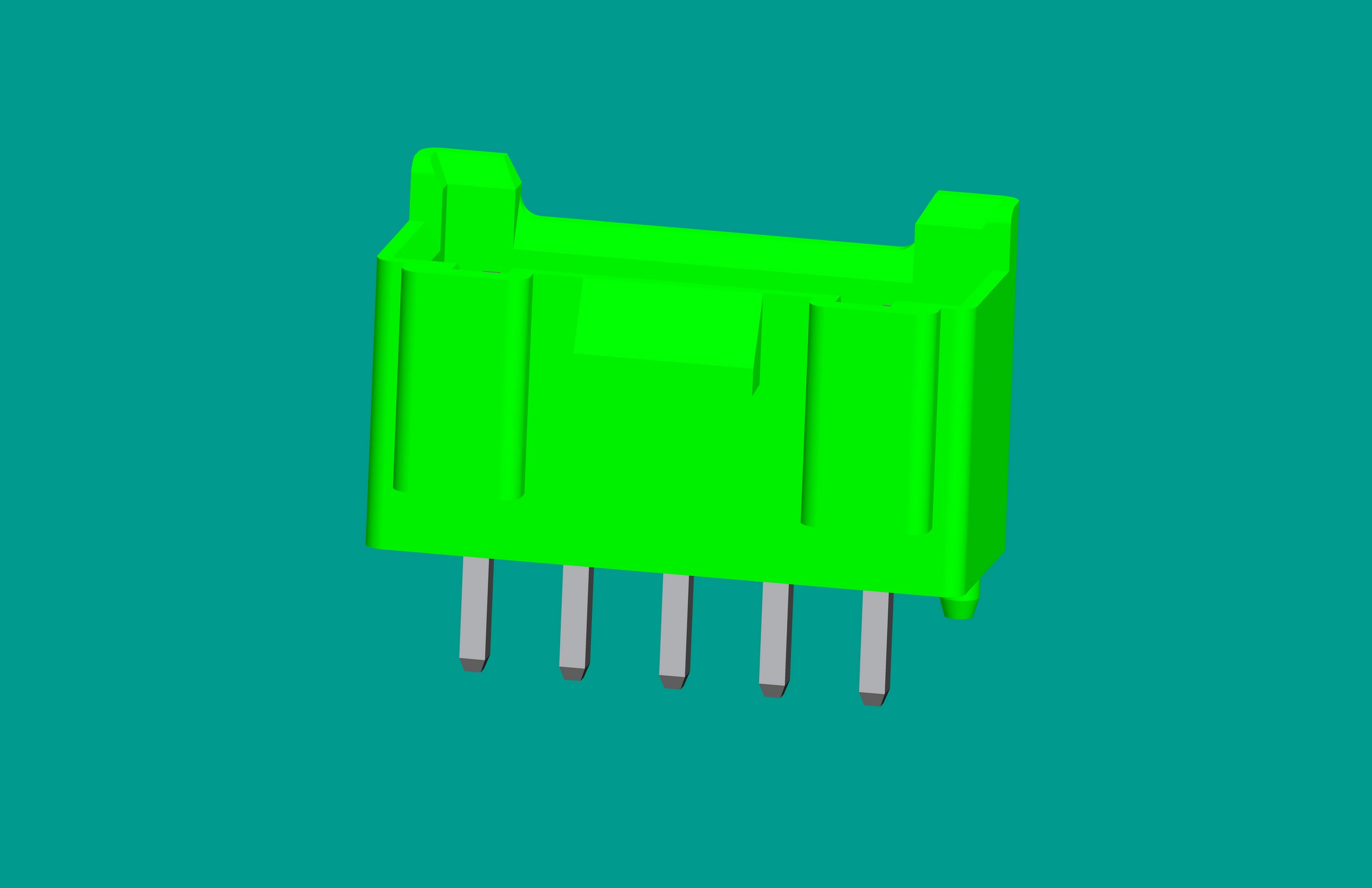 B5B-XH-K3立式針座綠色/普通PA66/海爾