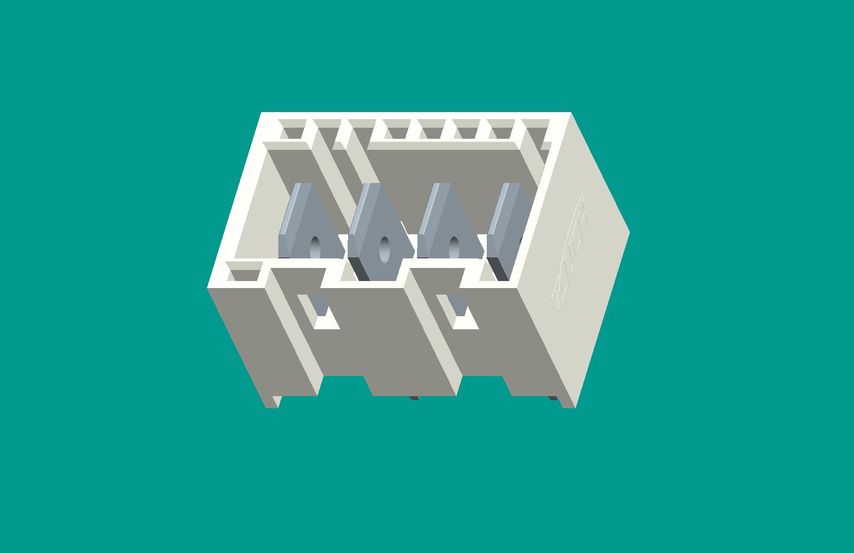 RAST5灌膠型外扣針座-4位本色-高灼熱絲
